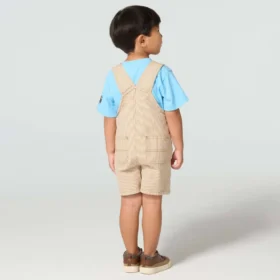 Boys’ 2-Piece Short Sleeve T-Shirt & Brown Stripe Shortall Set (Toddler)