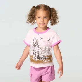 Girls’ Short Sleeve Dog Ringer T-Shirt (Child/Toddler)