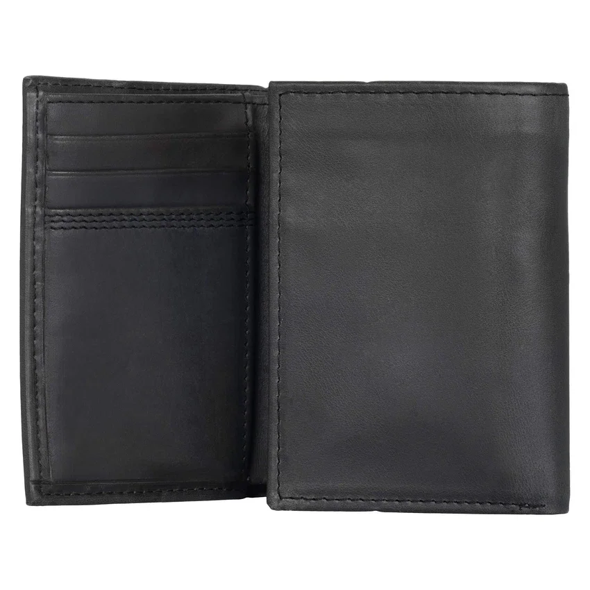 Leather Triple-Stitched Trifold Wallet