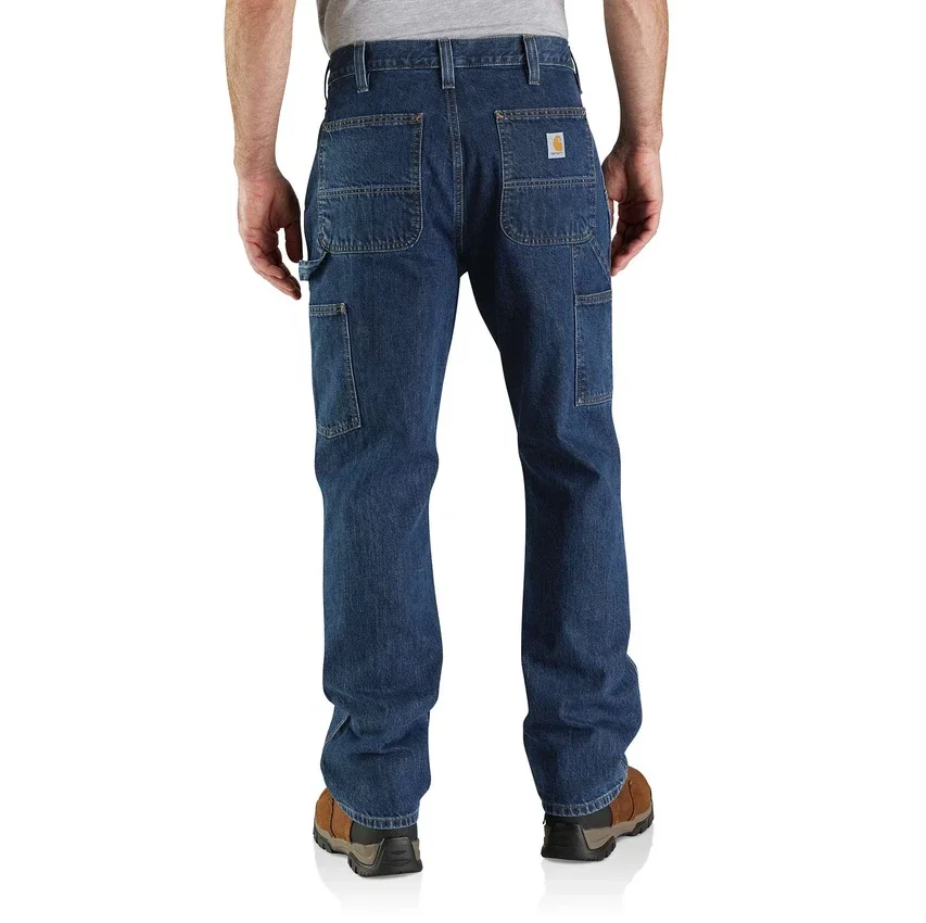 Loose Straight Double Knee Jeans - Work Jeans
