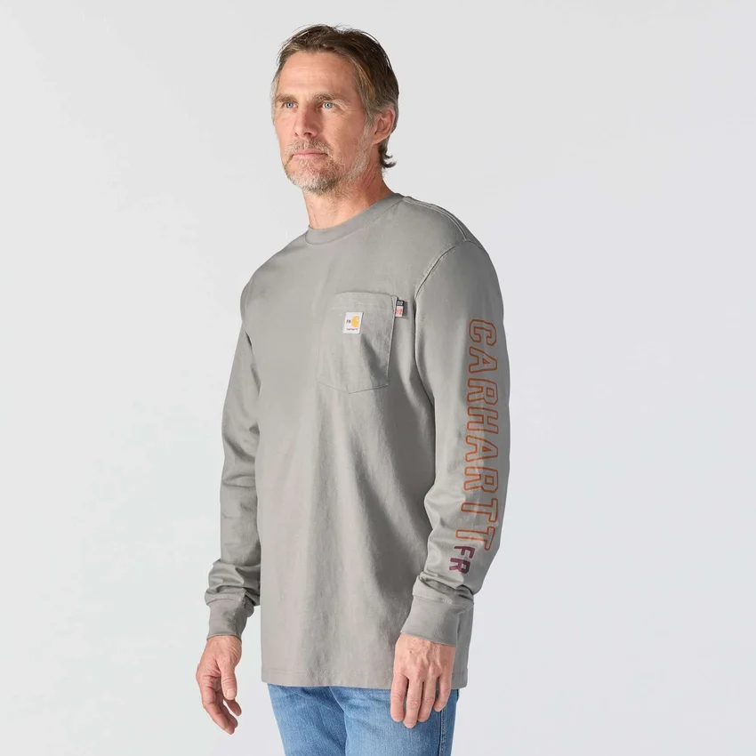 Men's Force Irvine Fr Long Sleeve Flames Graphic T-Shirt - Flame Resistant Shirts