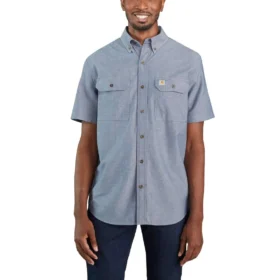 Men's Fort Loose Fit Short Sleeve Chambray Shirt - Men's Work Shirts