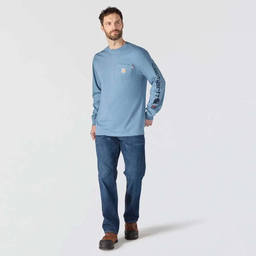 Men's Fr Force Irvine Loose Fit Long Sleeve Logo T-Shirt - Flame Resistant Shirts