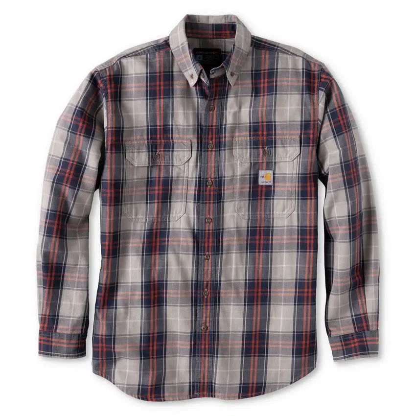 Men's Fr Loose Fit Long Sleeve Twill Plaid Shirt - Flame Resistant Shirts