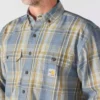Men's Fr Loose Fit Long Sleeve Twill Plaid Shirt - Flame Resistant Shirts