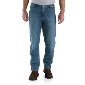 Men's Relaxed Straight Rugged Flex Double-Knee Work Jeans