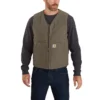 Men's Washed Duck Rugged Sherpa-Lined Vest