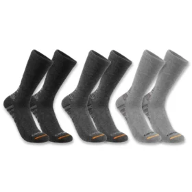 Midweight Synthetic-Cotton Blend Crew Sock 3-Pack