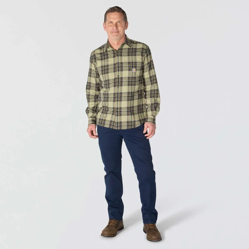 Rugged Flex™ Relaxed Fit Midweight Flannel Long-Sleeve Plaid Shirt