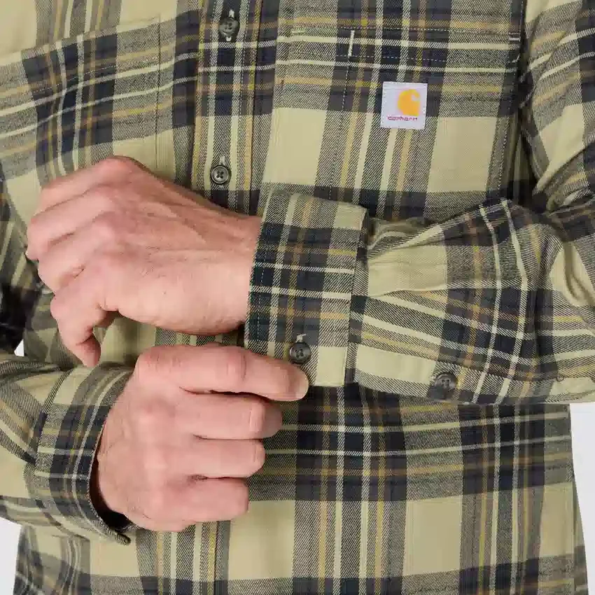Rugged Flex™ Relaxed Fit Midweight Flannel Long-Sleeve Plaid Shirt