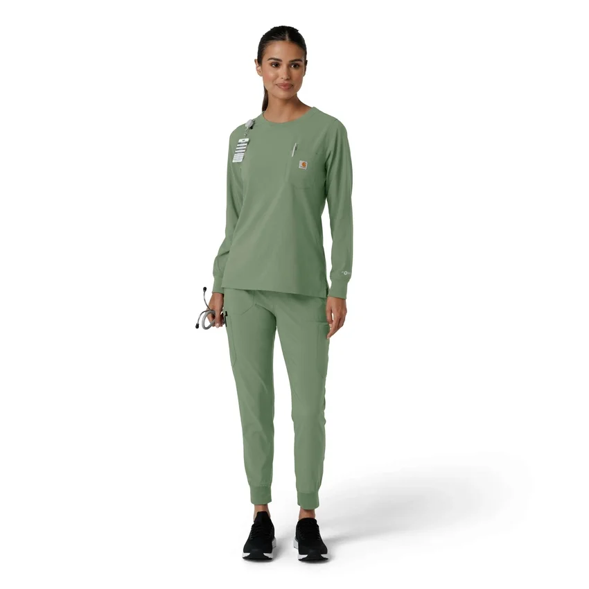 Women's Force Cross-Flex Crew Neck Long Sleeve Scrub Top