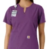 Women's Force Essentials Notch Neck Tunic Knit Panel Scrub Top