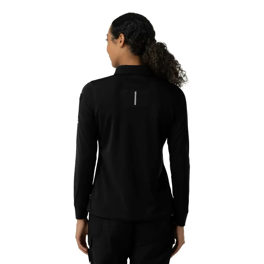 Women's Rugged Flex® Rscu Heavyweight Long Sleeve Polo Scrub Top