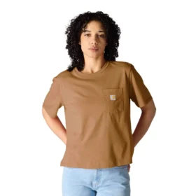 Women's Tencel Loose Fit Lightweight Crewneck Pocket T-Shirt