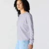 Women's Tencel Loose Fit Long Sleeve Crewneck Pocket T-Shirt