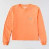 Women's Tencel Loose Fit Long Sleeve Crewneck Pocket T-Shirt