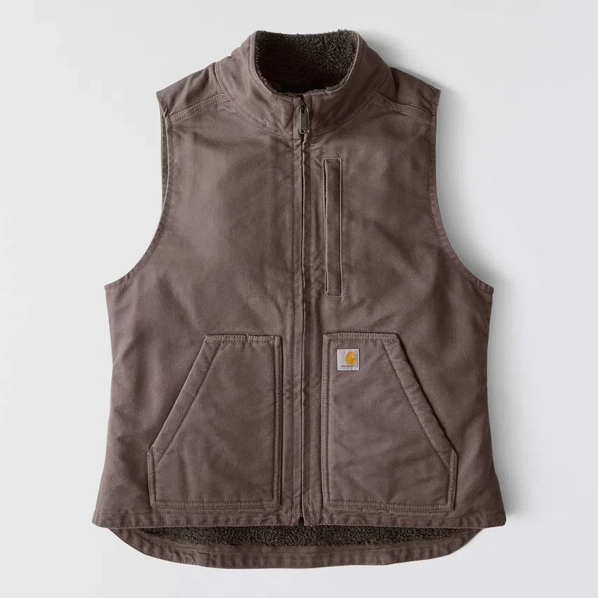 Women's Washed Duck Sherpa-Lined Mock Neck Vest